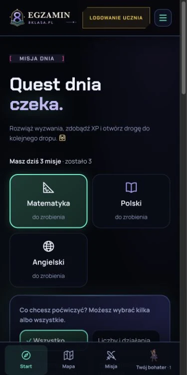 Wybór przedmiotów do codziennej misji